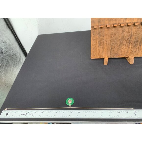 Jade Good Fortune Pendant on Sterling Silver Marked 925 Italy Rope Chain - Picture 5 of 9